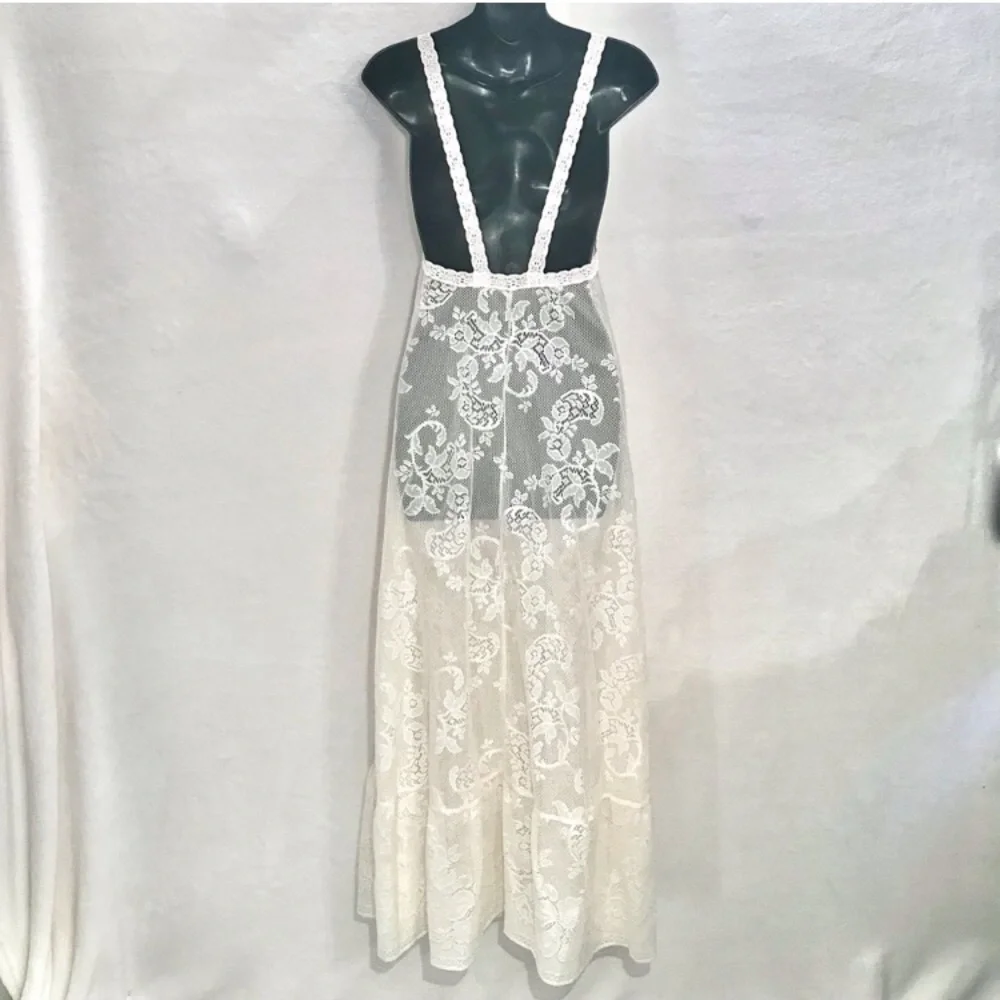 ⭐️ Vintage 1950’s Vassarette Lace Paisley & Floral Nightgown and Overcoat Set - Picture 6 of 12